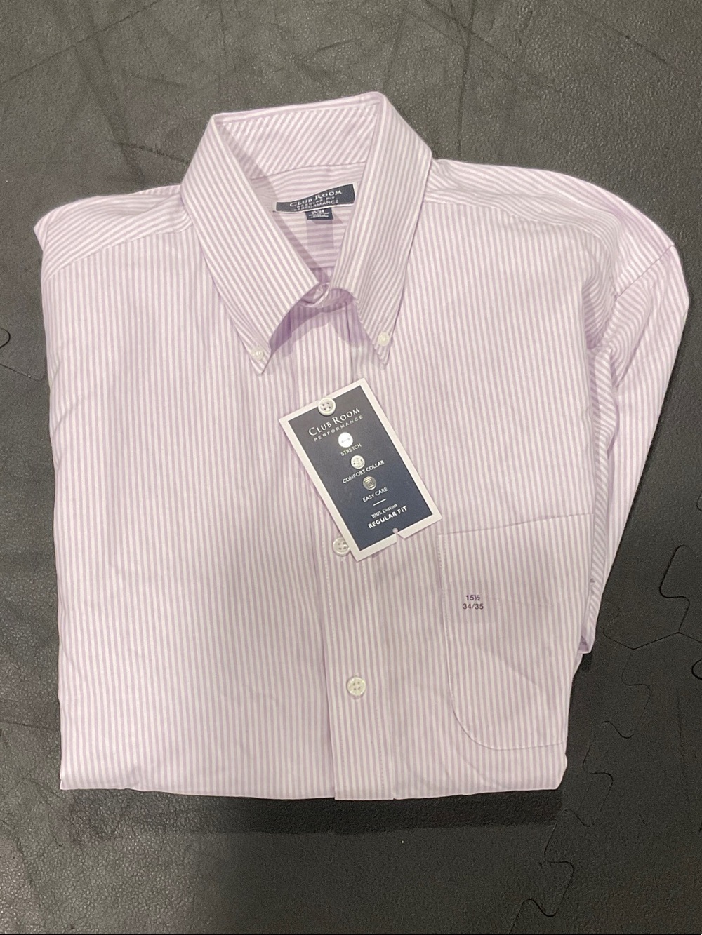 Club Room Men’s Light Purple Thin-Stripe Dress Shirt